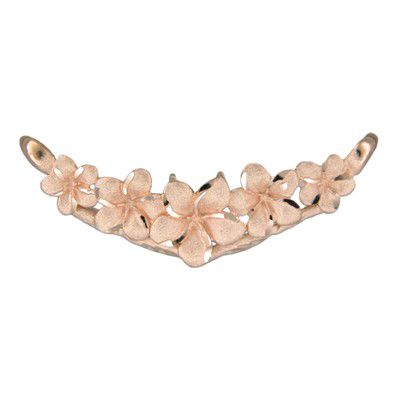 14KT Solid Rose Gold Pika Five Plumeria Slide Pendant