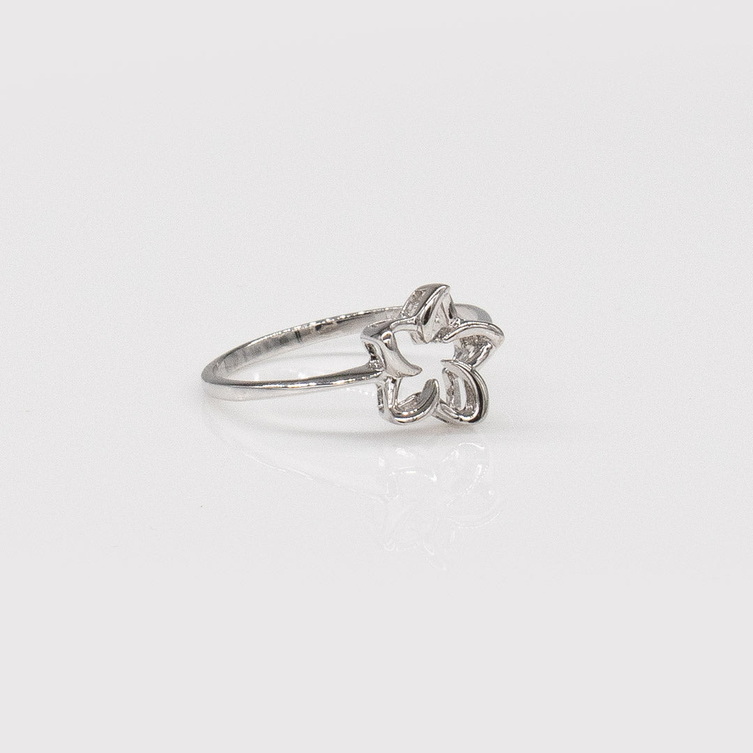 92.5 Sterling Silver Tasi Open Plumeria Ring