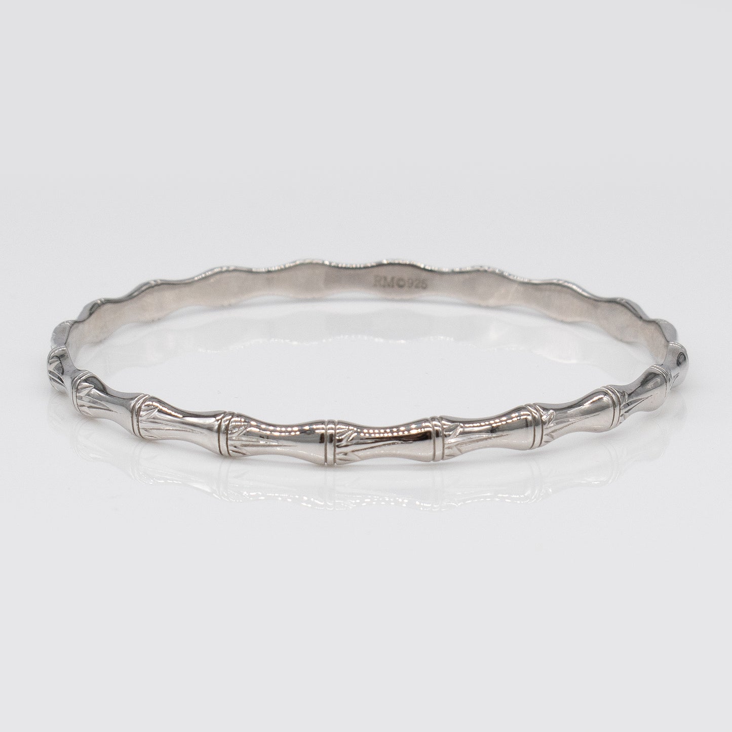 sterling silver and rhodium bamboo Rosa bangle