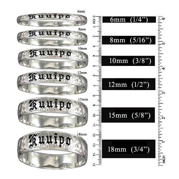 92.5 Sterling Silver Personalized/Custom Made to Order 10mm Plumeria and Scroll Bangle