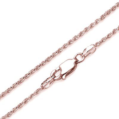 14KT Solid Rose Gold 1.25mm Rope Chain