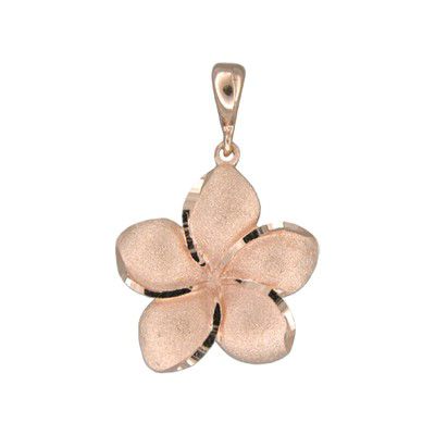 14KT Rose Gold Pika Plumeria 18mm Pendant