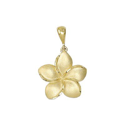 14KT Yellow Gold Kirida 15mm Plumeria Pendant