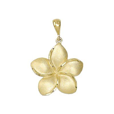 14KT Yellow Gold Kirida 18mm Plumeria Pendant