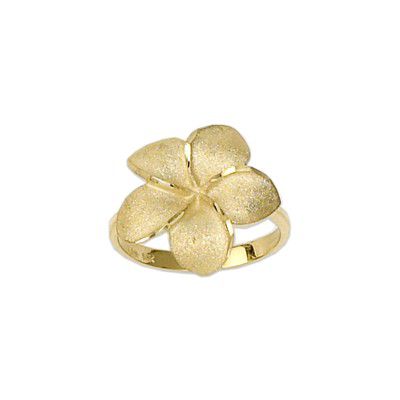14KT Yellow Gold Kirida 18mm Plumeria Ring