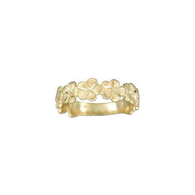 14KT Yellow Gold Kirida 4mm Plumeria Ring