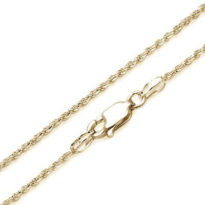 14KT Solid Yellow Gold 1.25mm Rope Chain