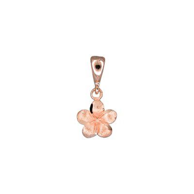 14KT Rose Gold Pika Plumeria 8mm Pendant