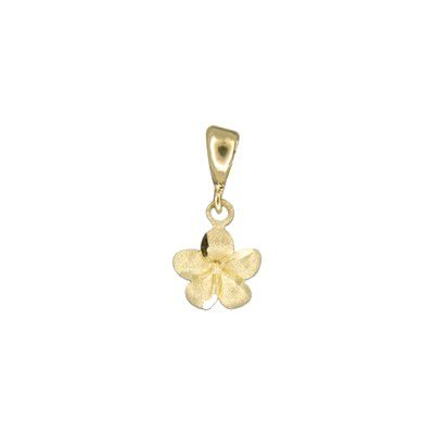 14KT Yellow Gold Kirida Plumeria 8mm Pendant