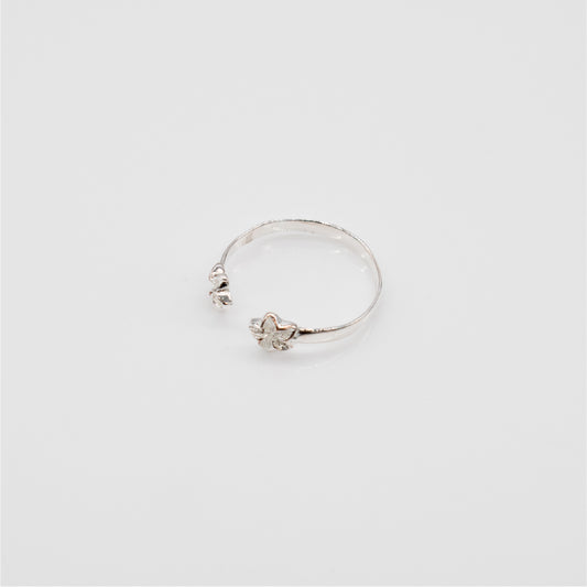 Sterling Silver Double Plumeria Tasi Toe Ring