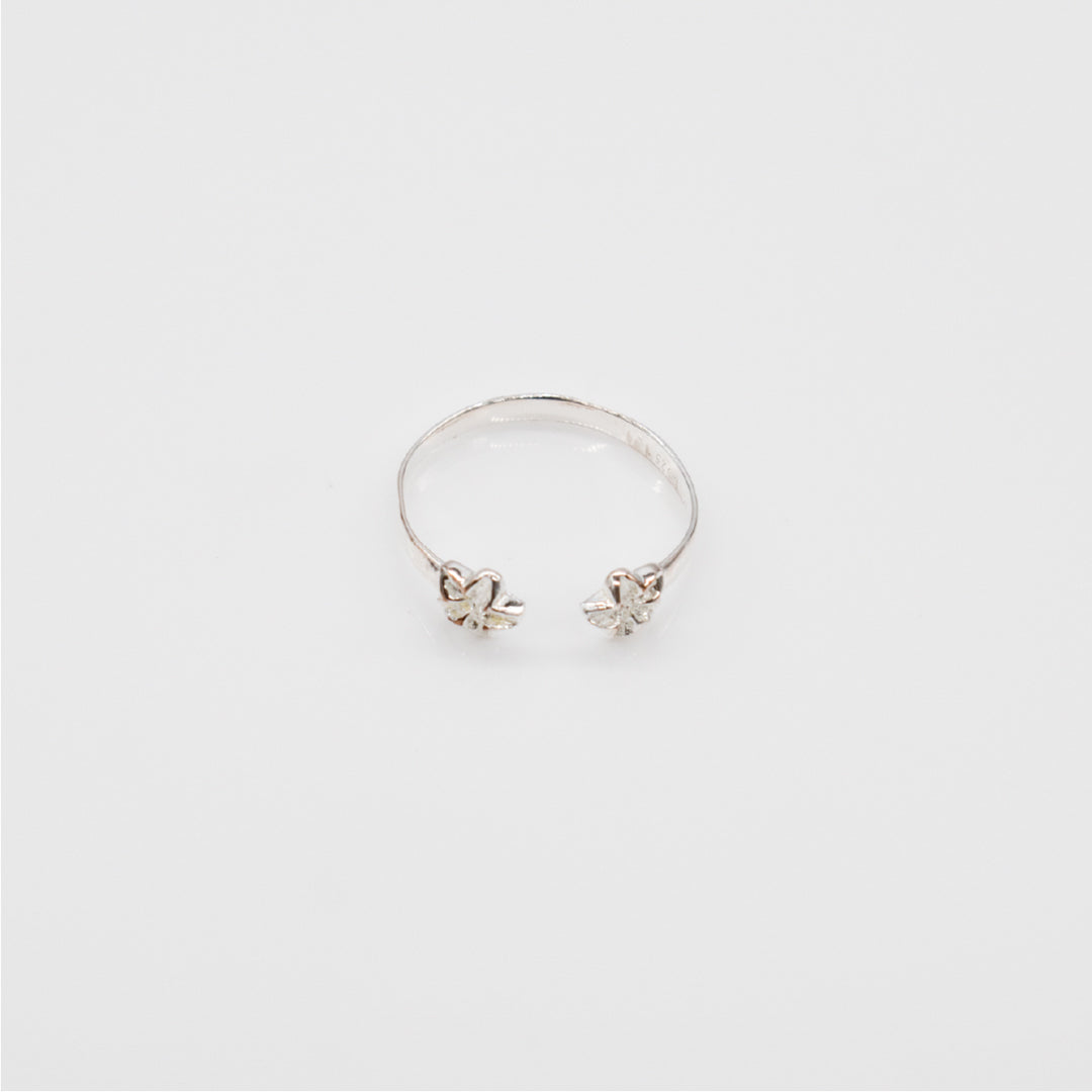 Sterling Silver Double Plumeria Tasi Toe Ring