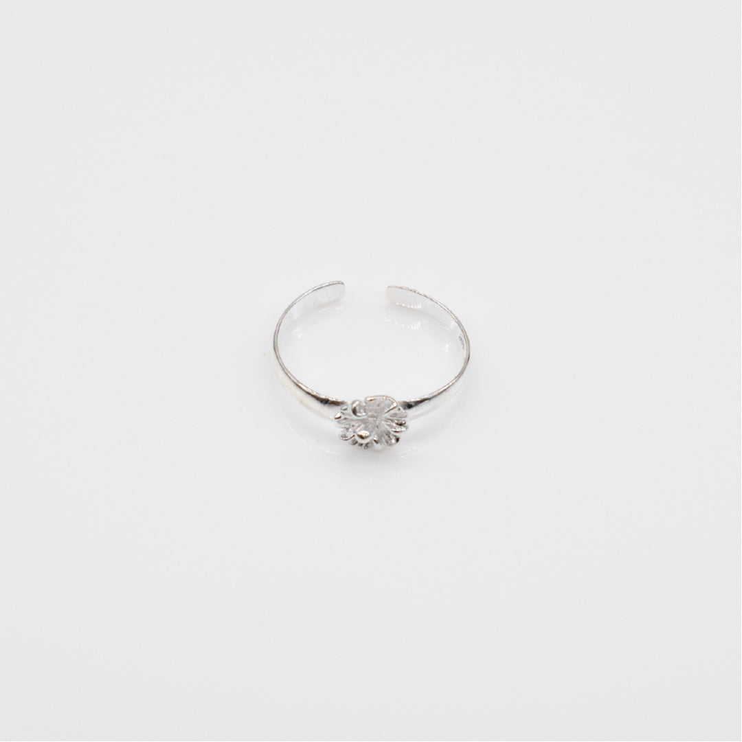 Sterling Silver Single Hibiscus Kamia Toe Ring