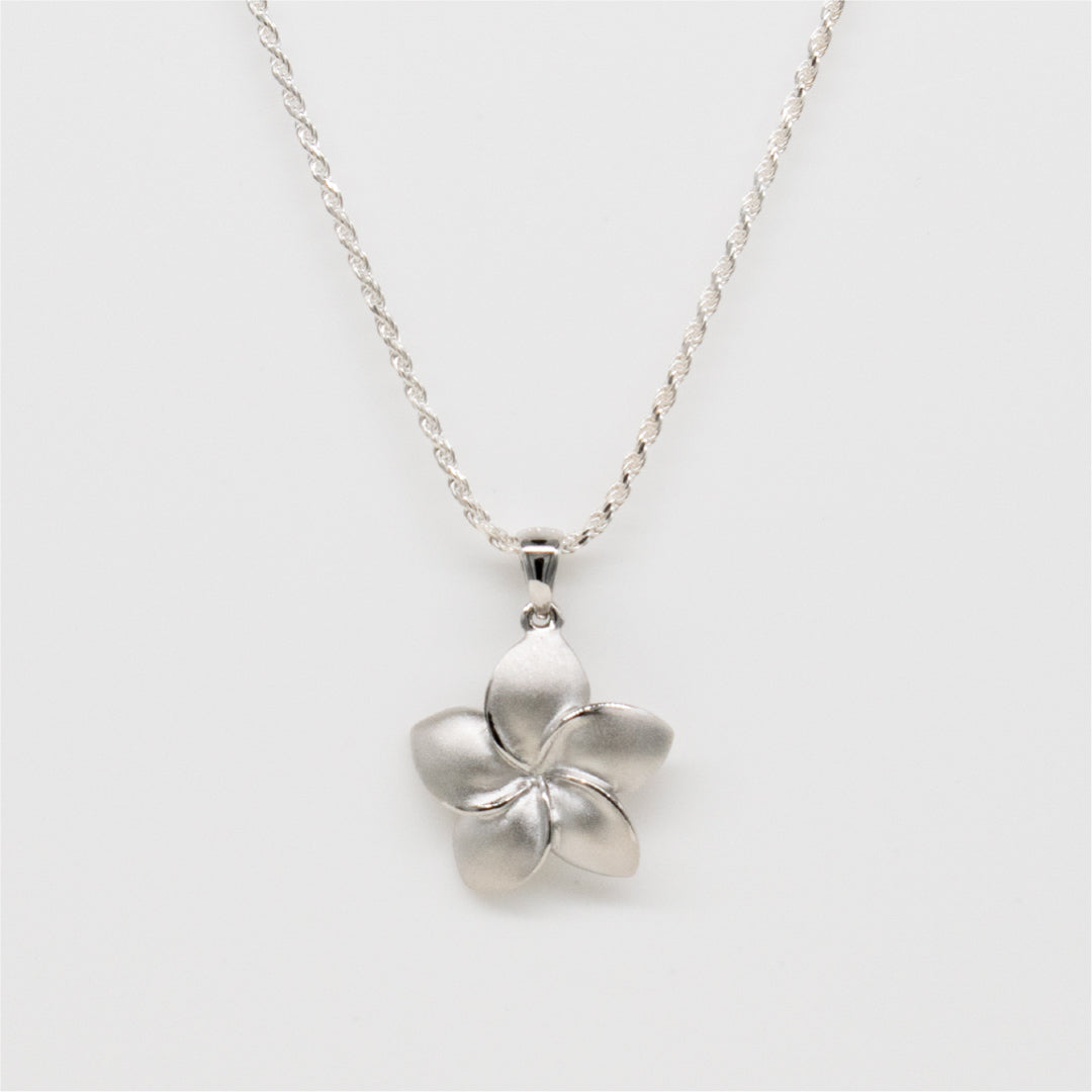 Sterling Silver 22mm Plumeria Tasi Pendant