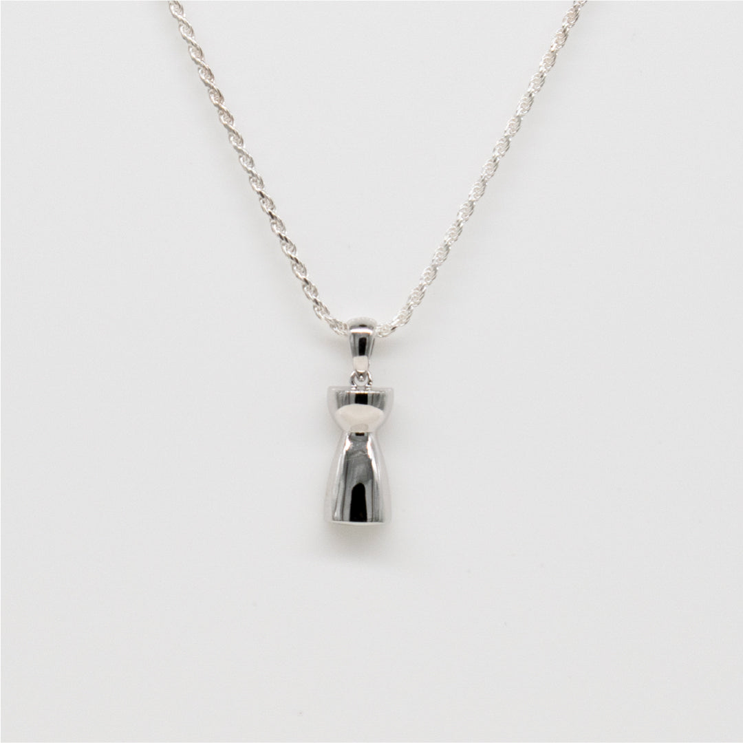 Sterling Silver And Rhodium Latte Stone Necklace