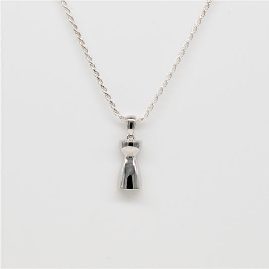 Sterling Silver And Rhodium Latte Stone Necklace