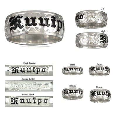 92.5 Sterling Silver Personalized/Custom Made to Order 8mm Plumeria and Scroll Ring