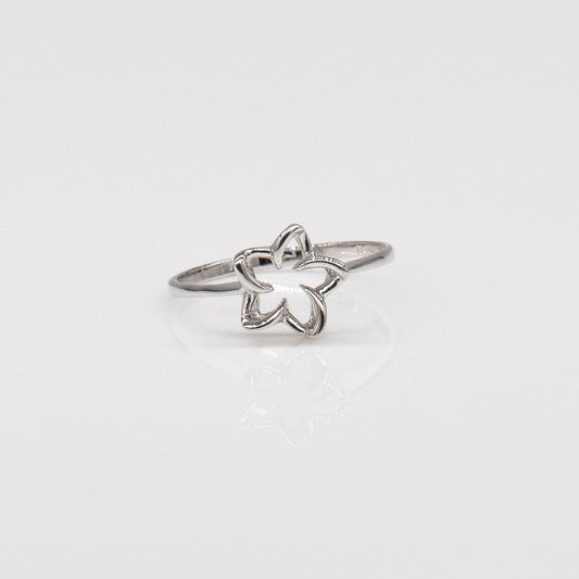92.5 Sterling Silver Tasi Open Plumeria Ring