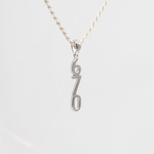 Sterling Silver and Rhodium 670 Necklace with Adjustable Chain