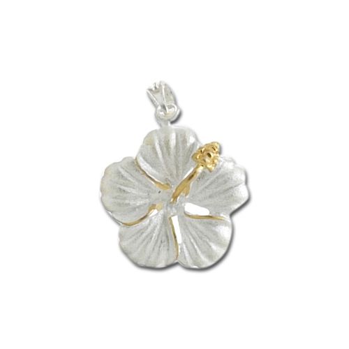 92.5 Sterling Silver Kamia Hibiscus 2 Tone Necklace